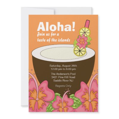 Aloha Summer Party Luau Invitation by celebrateitinvites
