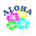 Aloha Vintage Round Stickers