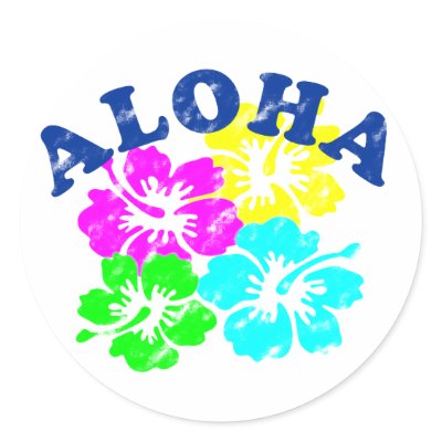 Aloha Vintage Round Stickers by robby1982