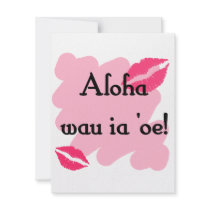 Aloha wau ia 'oe - Hawaiian I love you Personalized Invite