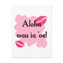 Aloha wau ia 'oe - Hawaiian I love you Post Cards