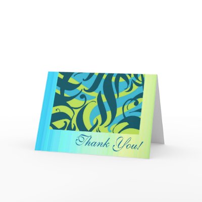 Aloha You, lime aqua splash, Thank You Cards by JayneLogan