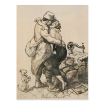 Alone at Last Enfin Seuls World War I Drawing Postcards