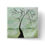 Alone I Waited - Square Pin - From Original Art