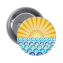 Along the Waves Blue Button