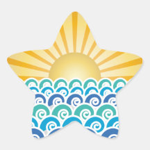 Along the Waves Blue Star Sticker