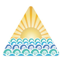Along the Waves Blue Triangle Sticker