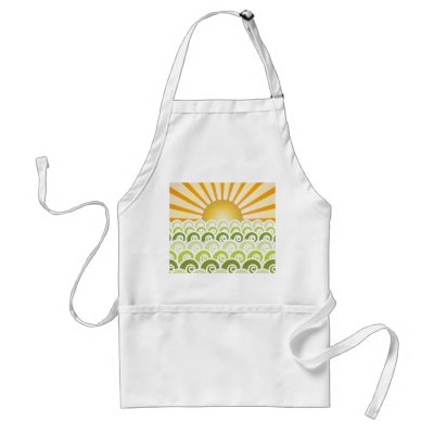 Along the Waves Green Apron by Tees2go