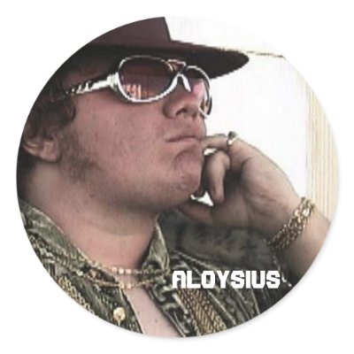 Aloysius Sticker by chuckwheeler