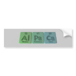 Alpaca-Al-Pa-Ca-Aluminium-Protactinium-Calcium Bumper Sticker