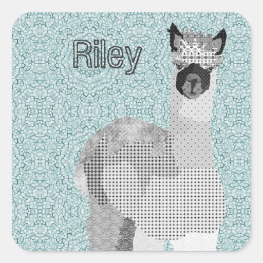 Alpaca Art Name Sticker