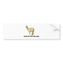Alpacas are cuter than llamas bumper sticker