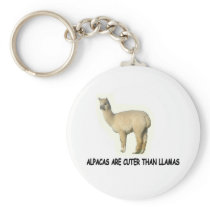 Alpacas are cuter than llamas key chain