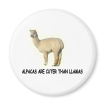 Alpacas are cuter than llamas refrigerator magnet