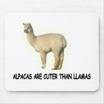 Alpacas are cuter than llamas mousepad