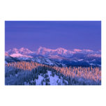 Alpenglow strikes the peaks of Glacier