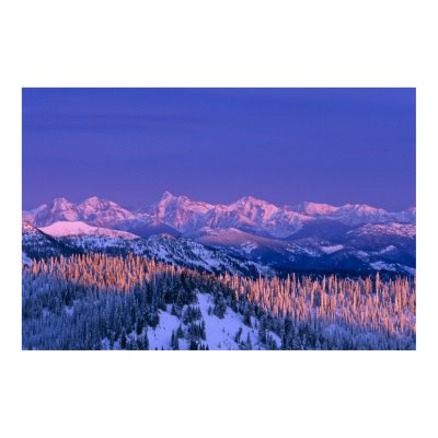 Alpenglow strikes the peaks of Glacier Poster by danitadelimont