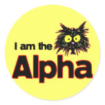 Alpha Cat Round Sticker