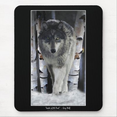 ALPHA GREY WOLF Mousepad by RavenSpiritPrints