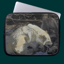 Alpha Male Wolf Challenge Battling Wolves laptop sleeves