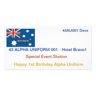 Alpha Uniform QSL Cards Photo Cards by AlphaUniform