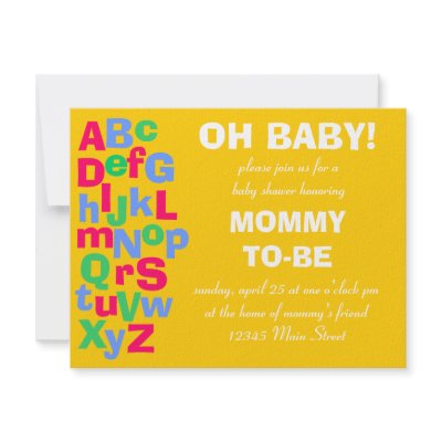 Alphabet Baby Shower Personalized Invite by unverferthdonna
