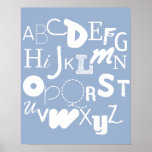 alphabet (blue) print