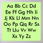 Alphabet chart Pale Green Posters