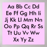 Alphabet chart Pale Pink Poster