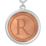 alphabet cuir lettre R Collier Personnalisé