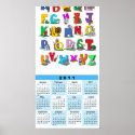 alphabet  (from 14.95) cartoon wall calendar 2011 posters