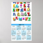alphabet  (from 14.95) cartoon wall calendar 2011 posters