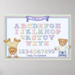 Alphabet Fun Teddy Bears Poster
