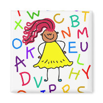 Alphabet Girl Fridge Magnet