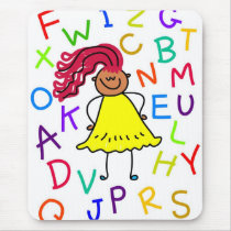Alphabet Girl Mouse Mats