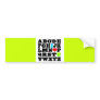 Alphabet I love you red heart cute comments Bumper Sticker