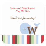 Alphabet Jungle Soup (Whale) SQUARE Favor Sticker