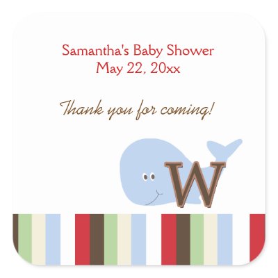 Alphabet Jungle Soup (Whale) SQUARE Favour Sticker by allpetscherished