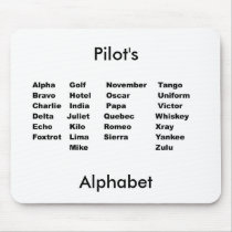 Alphabet, Pilot'sAlphabet Mouse Pads