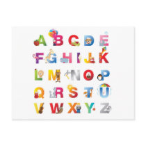 alphabet postcard