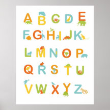 Alphabet poster with Sunny colours