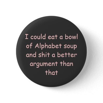 Alphabet soup pinback button by CaliforniaBch