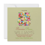 Alphabet Spring Flowers Baby Girl Birth Announceme Custom Invite