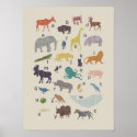 Alphabet Wood Grain Animal Poster posters