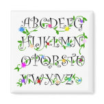 Alphabets with flowers magnet