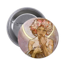 Alphones Mucha ~ The Moon 1902 Pin