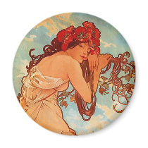 Alphons Mucha  Summer Refrigerator Magnets