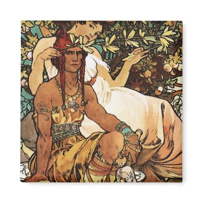 Alphonse (Alfons) Mucha - Art Nouveau - Manhood Fridge Magnet by VintageCabaret