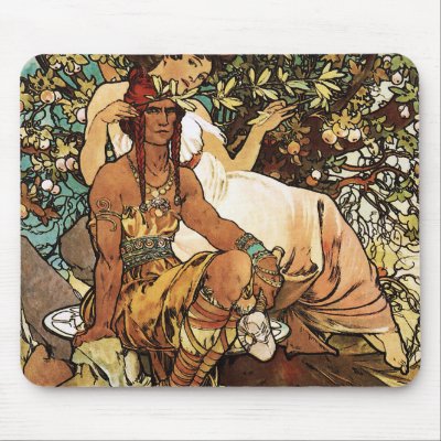 Alphonse (Alfons) Mucha - Art Nouveau - Manhood Mousepads by VintageCabaret