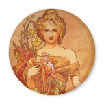 Alphonse (Alfons) Mucha  Bouquet Refrigerator Magnet